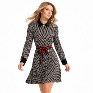 Esqualo Dress with Striped Belt